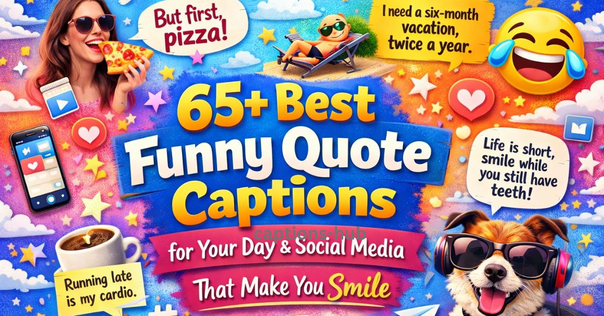 "65+ Best Funny Quote Captions for Your Day & Social Media That Make You Smile"